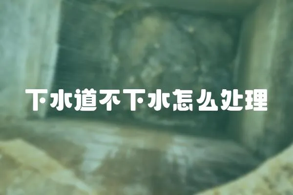 下水道不下水怎么處理
