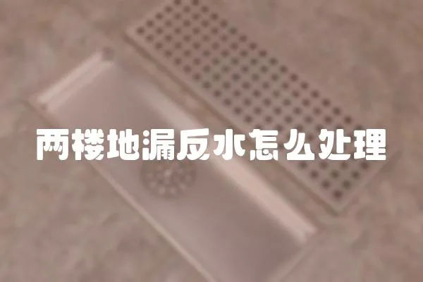 兩樓地漏反水怎么處理