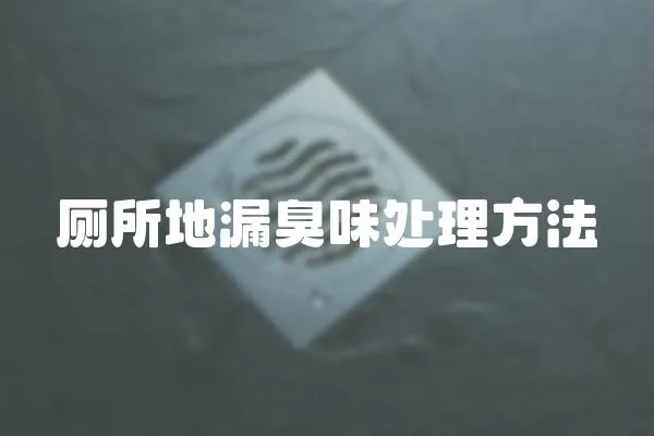 廁所地漏臭味處理方法