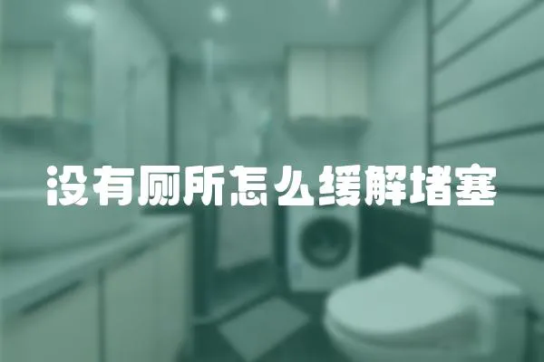 沒有廁所怎么緩解堵塞