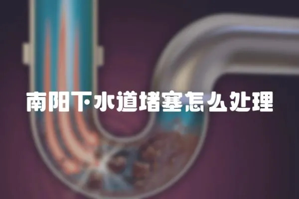 南陽下水道堵塞怎么處理