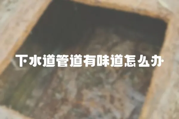 下水道管道有味道怎么办