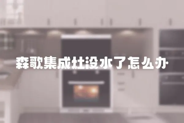 森歌集成灶沒水了怎么辦