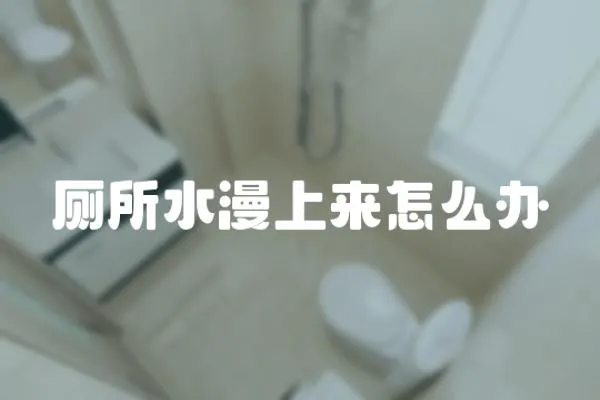 廁所水漫上來怎么辦