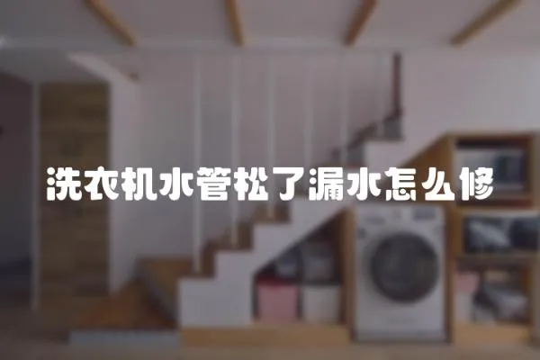 洗衣機水管松了漏水怎么修