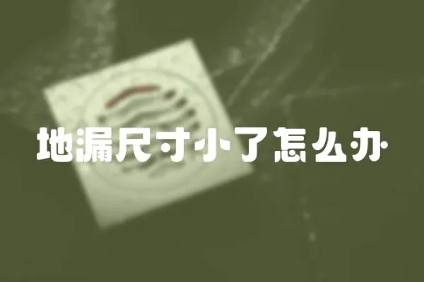 地漏尺寸小了怎么辦