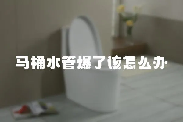 馬桶水管爆了該怎么辦