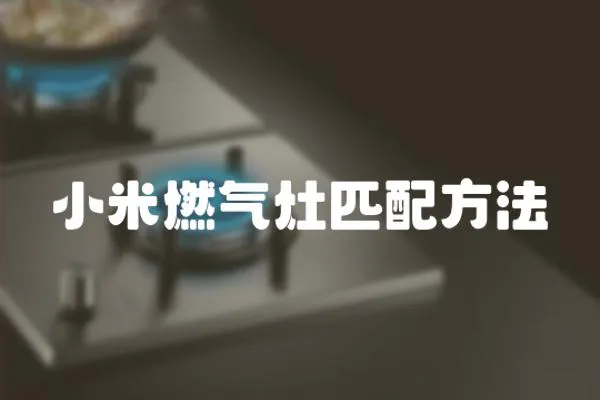 小米燃氣灶匹配方法