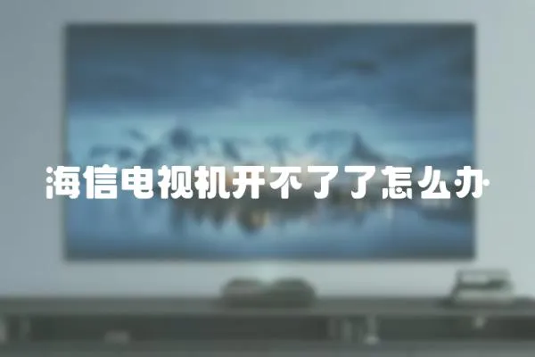 海信電視機開不了了怎么辦
