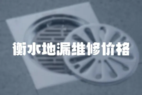 衡水地漏維修價格