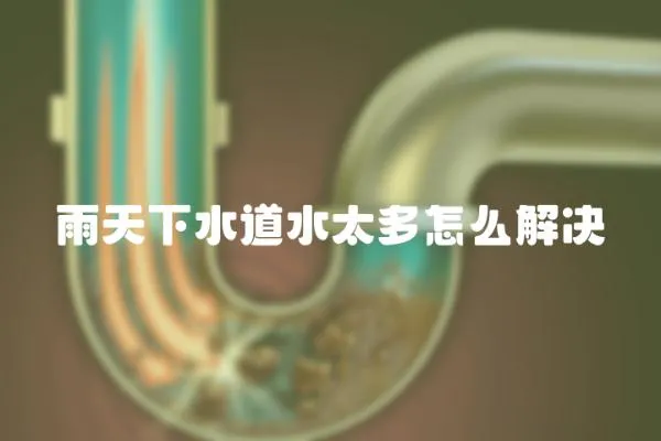 雨天下水道水太多怎么解決