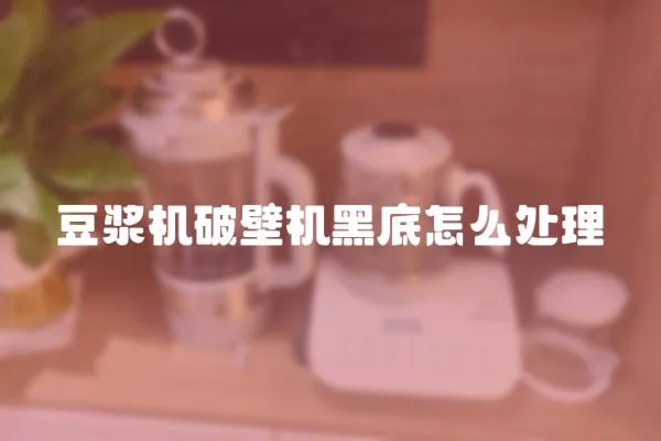 豆?jié){機破壁機黑底怎么處理