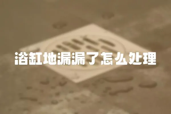 浴缸地漏漏了怎么處理