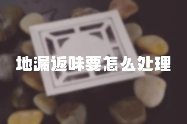 地漏返味要怎么處理