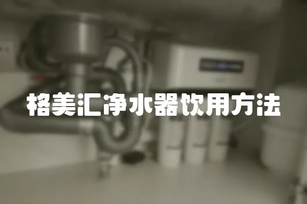 格美匯凈水器飲用方法