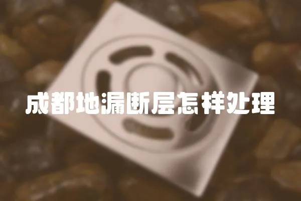 成都地漏斷層怎樣處理