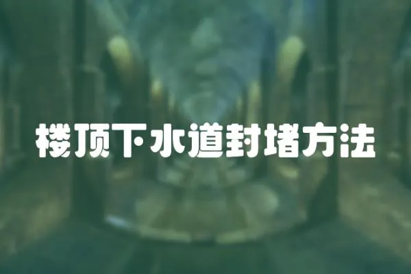 樓頂下水道封堵方法