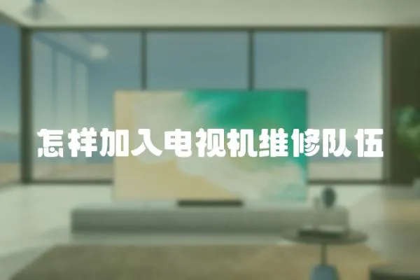 怎樣加入電視機(jī)維修隊(duì)伍