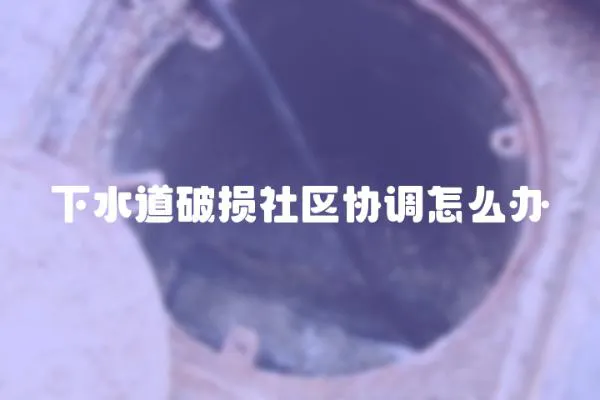 下水道破損社區(qū)協(xié)調(diào)怎么辦
