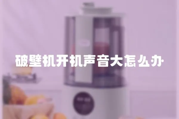 破壁機開機聲音大怎么辦