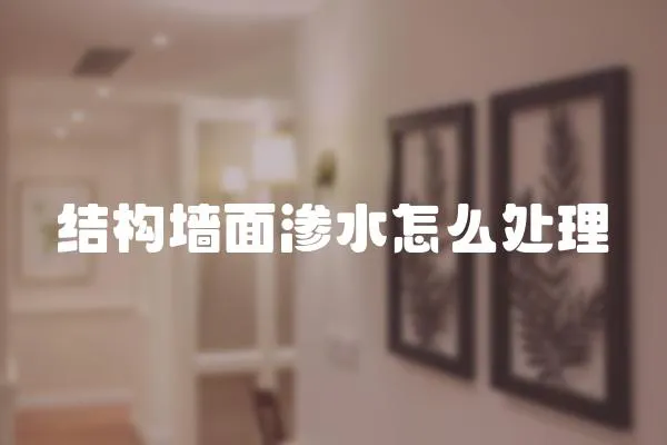 結構墻面滲水怎么處理