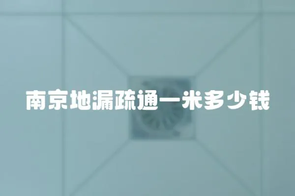 南京地漏疏通一米多少錢