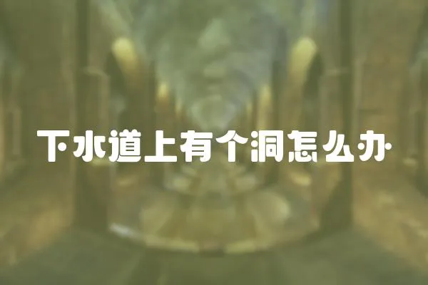 下水道上有個洞怎么辦