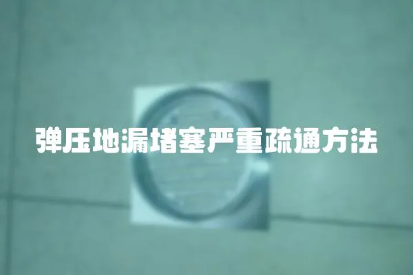 彈壓地漏堵塞嚴重疏通方法