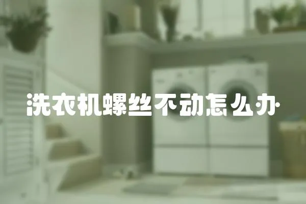 洗衣機螺絲不動怎么辦