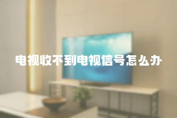 電視收不到電視信號怎么辦