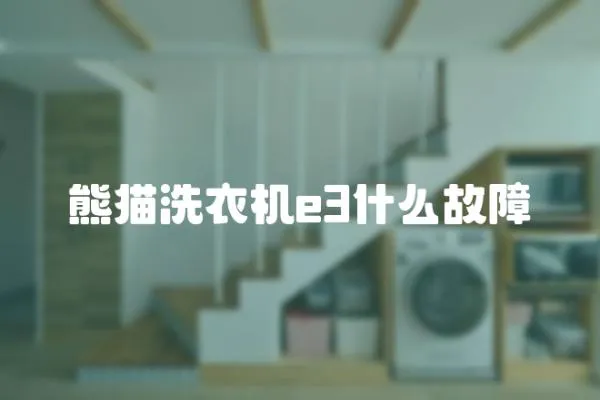 熊貓洗衣機e3什么故障