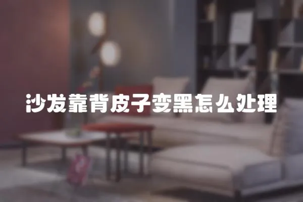 沙發靠背皮子變黑怎么處理