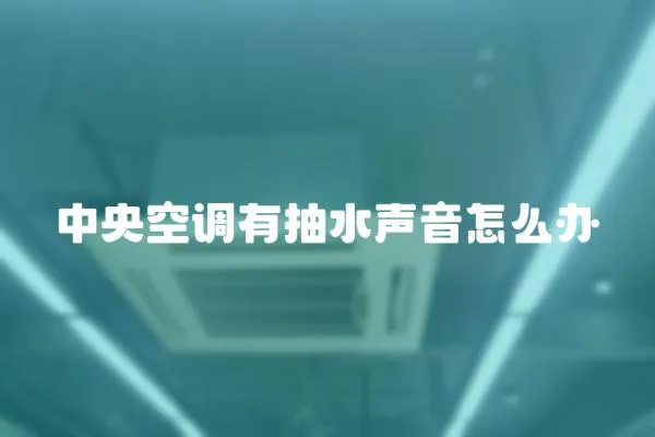 中央空調有抽水聲音怎么辦