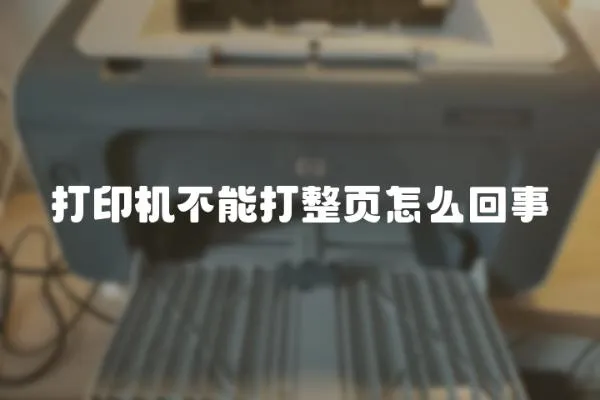 打印機不能打整頁怎么回事