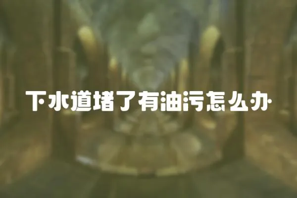 下水道堵了有油污怎么辦