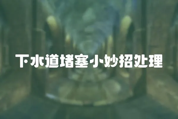 下水道堵塞小妙招處理