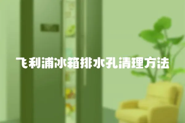 飛利浦冰箱排水孔清理方法