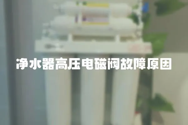 凈水器高壓電磁閥故障原因