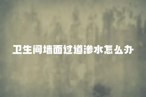 衛(wèi)生間墻面過(guò)道滲水怎么辦