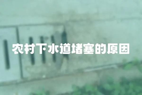 農村下水道堵塞的原因
