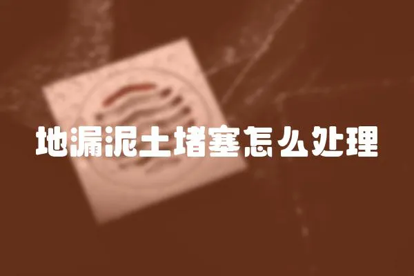 地漏泥土堵塞怎么處理