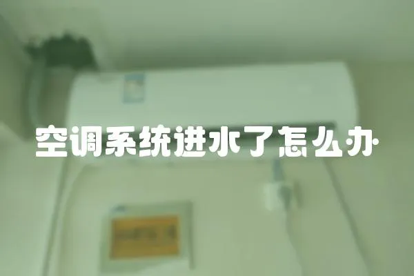 空調(diào)系統(tǒng)進(jìn)水了怎么辦