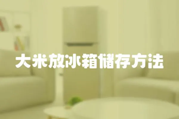 大米放冰箱儲存方法