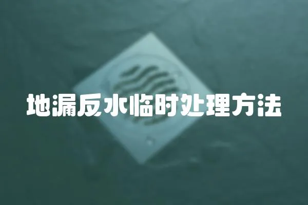 地漏反水臨時處理方法