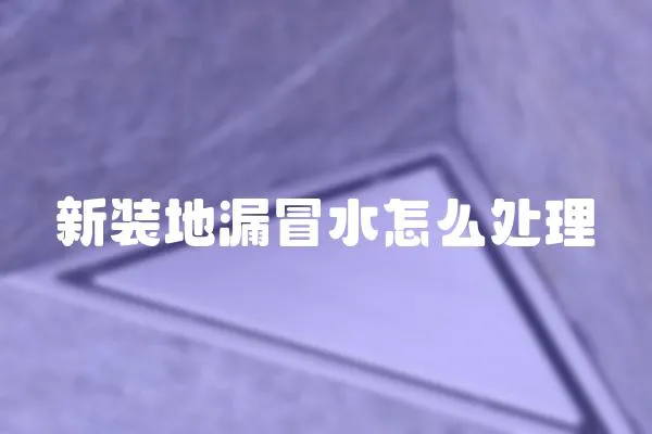 新裝地漏冒水怎么處理