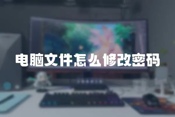 電腦文件怎么修改密碼