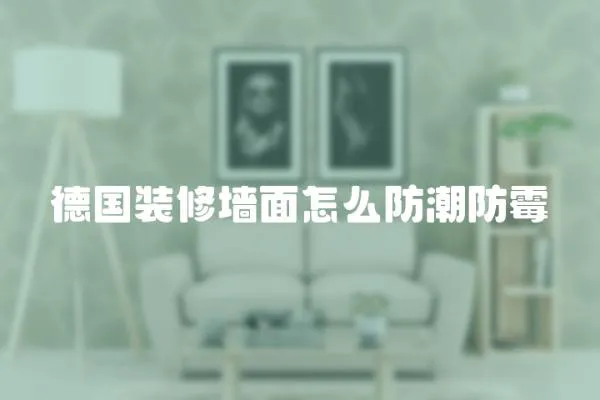 德國裝修墻面怎么防潮防霉