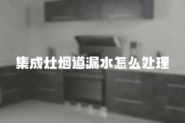 集成灶煙道漏水怎么處理