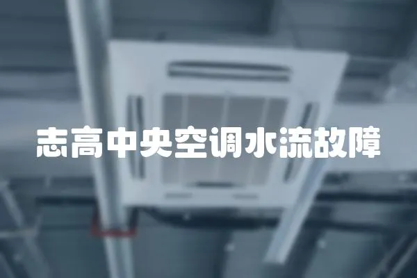 志高中央空調水流故障