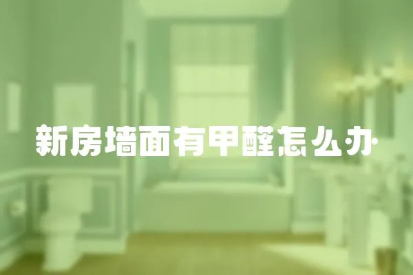 新房墻面有甲醛怎么辦